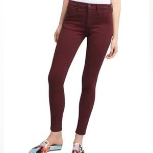 AG The Abbey Ankle mid-rise super skinny Burgundy/Maroon